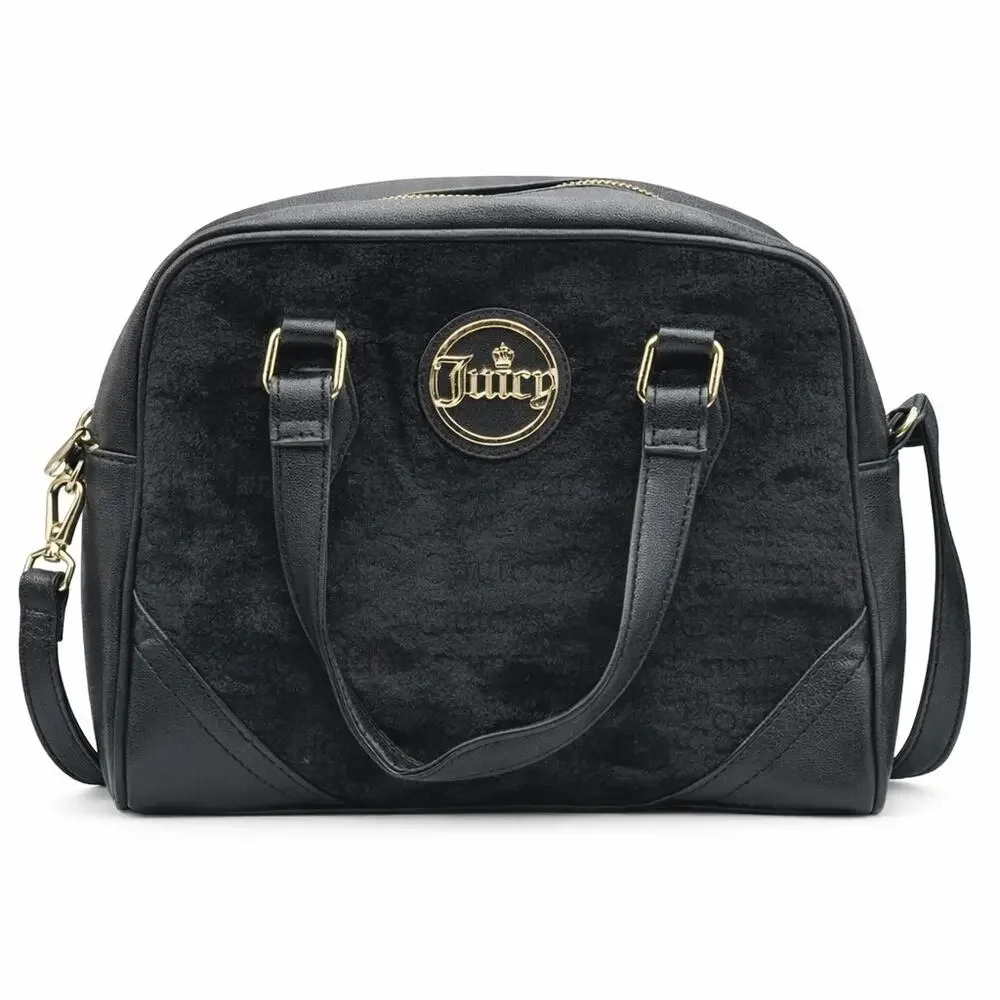 Juicy Couture If The Crown Fits Velour Satchel NWOT Black Y2K
